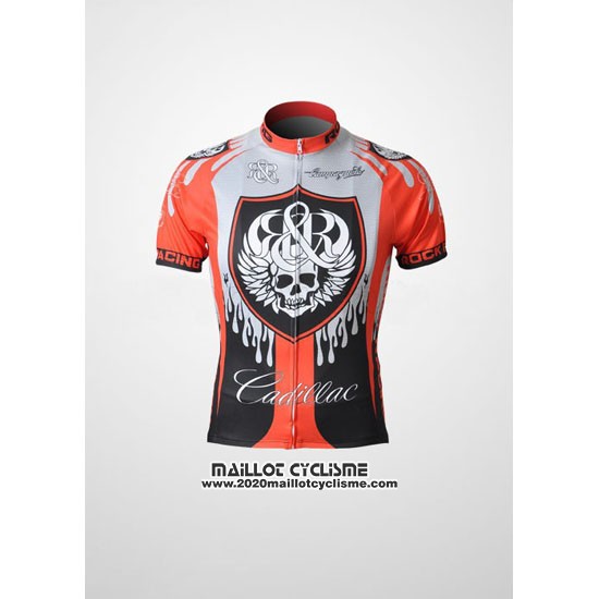 2010 Maillot Ciclismo Rock Racing Rouge et Bleu Clair Manches Courtes et Cuissard